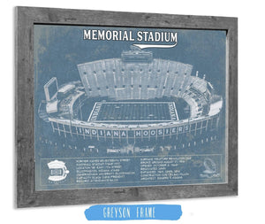 14" x 11" / Greyson Frame Cutler West Vintage Indiana Hoosiers Football - Memorial Stadium StadiumPrint