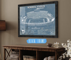 20" x 16" / Black Frame Cutler West Vintage Indiana Hoosiers Football - Memorial Stadium StadiumPrint