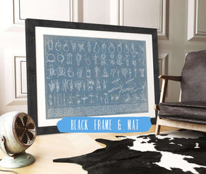 20" x 16" / Black Frame & Mat Cutler West Vintage Knots - Sailor Knots Nautical Wall Art