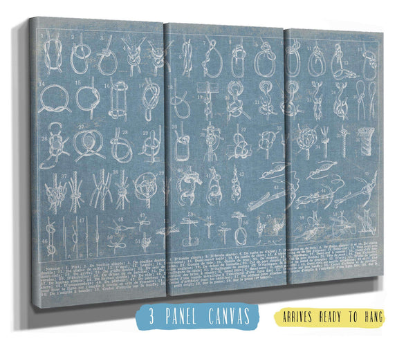 36" x 24" / 3 Panel Canvas Wrap Cutler West Vintage Knots - Sailor Knots Nautical Wall Art