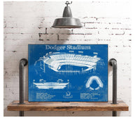Cutler West Baseball Collection Vintage LA Dodgers 2020 World Series Champions Dodger Stadium Blueprint Baseball Print