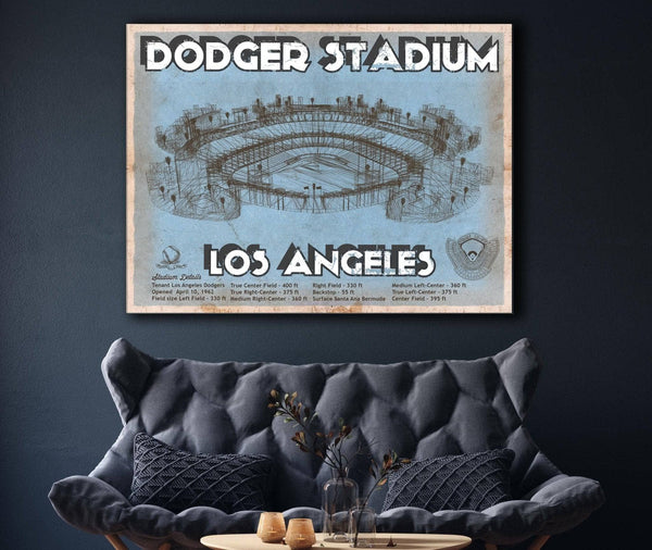Cutler West Vintage LA Dodgers Stadium Blueprint Baseball Print
