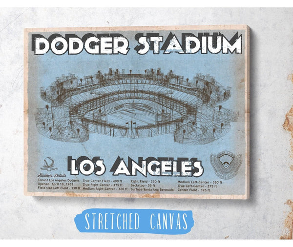 Cutler West Vintage LA Dodgers Stadium Blueprint Baseball Print