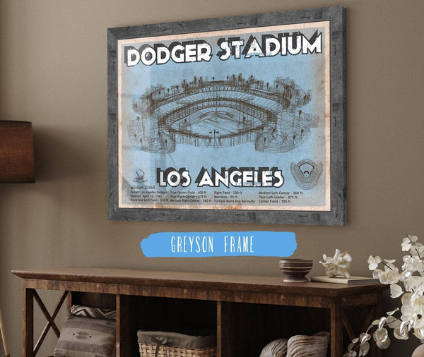 Cutler West Vintage LA Dodgers Stadium Blueprint Baseball Print