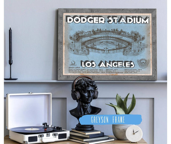 Cutler West Vintage LA Dodgers Stadium Blueprint Baseball Print