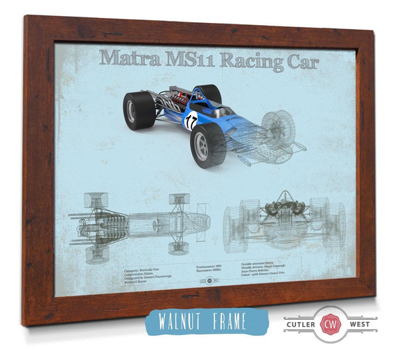 20" x 16" / Walnut Frame Cutler West Vintage Matra Ms11 F1 Sports Car Print