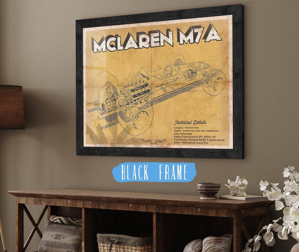Cutler West Vintage Mclaren M7a Formula One Race Car Print
