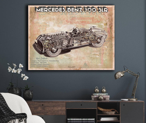 Cutler West Vintage Mercedes-Benz 300 SLR Sports Car Print