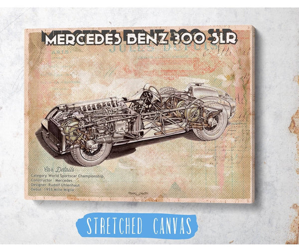 Cutler West Vintage Mercedes-Benz 300 SLR Sports Car Print