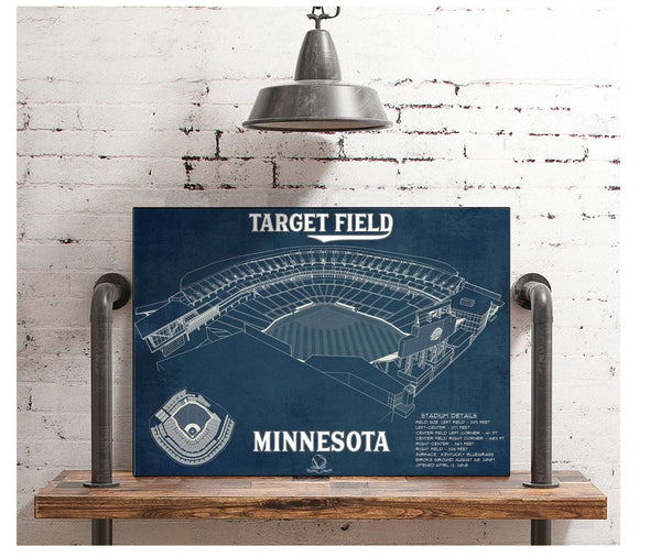 Cutler West Vintage Minnesota Twins - Target Field Baseball Print