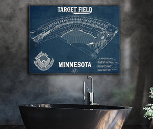 Cutler West Vintage Minnesota Twins - Target Field Baseball Print