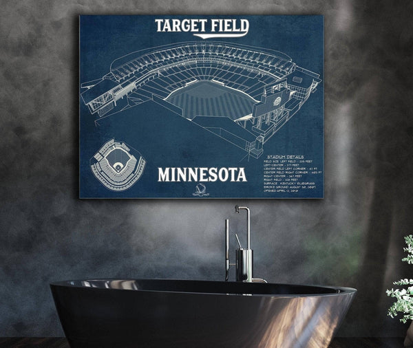 Cutler West Vintage Minnesota Twins - Target Field Baseball Print
