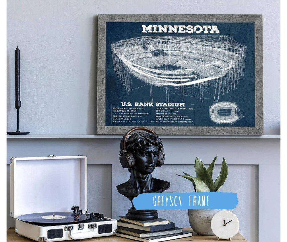 14" x 11" / Stretched Canvas Wrap Cutler West Vintage Minnesota Vikings - US Bank Stadium Wall Art