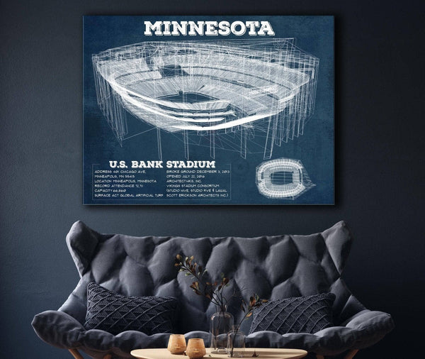 Cutler West Vintage Minnesota Vikings - US Bank Stadium Wall Art