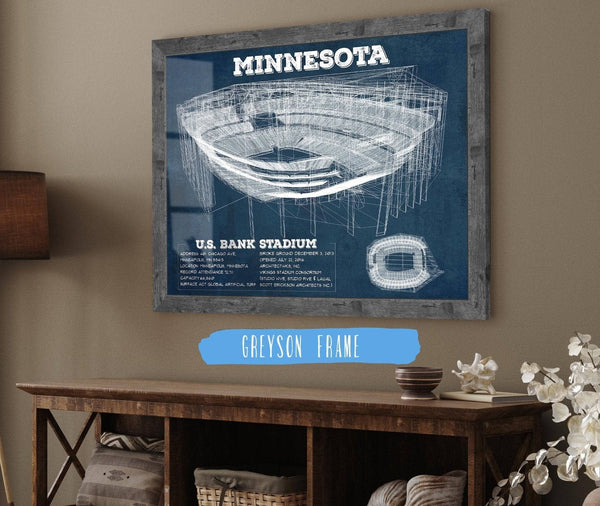 14" x 11" / Greyson Frame Cutler West Vintage Minnesota Vikings - US Bank Stadium Wall Art
