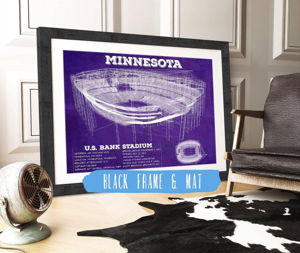 14" x 11" / Stretched Canvas Wrap Cutler West Vintage Minnesota Vikings US Bank Stadium Wall Art