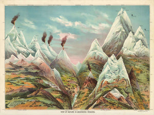 14" x 11" / Unframed Cutler West Vintage Nature Mountains - View Of Nature In Ascending Regions