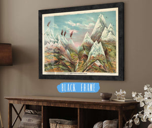 20" x 16" / Black Frame Cutler West Vintage Nature Mountains - View Of Nature In Ascending Regions