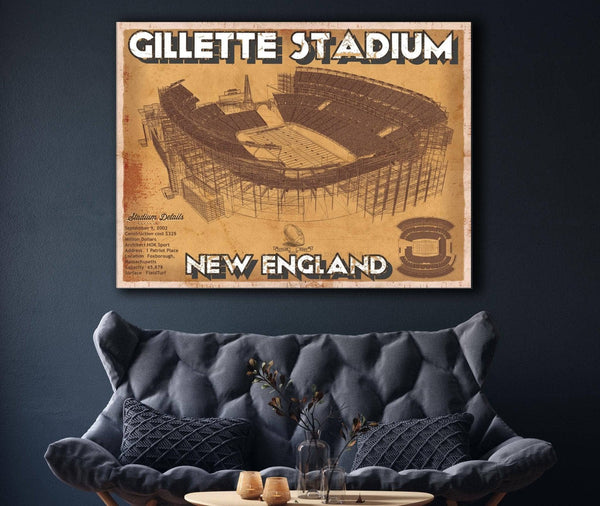 Cutler West Vintage New England Patriots Gillette Stadium Wall Art