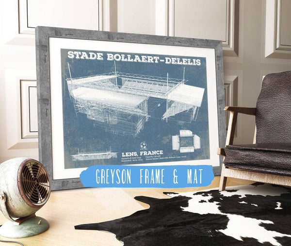 14" x 11" / Greyson Frame & Mat Cutler West Vintage RC Lens Stade Bollaert-Delelis Stadium Soccer Print