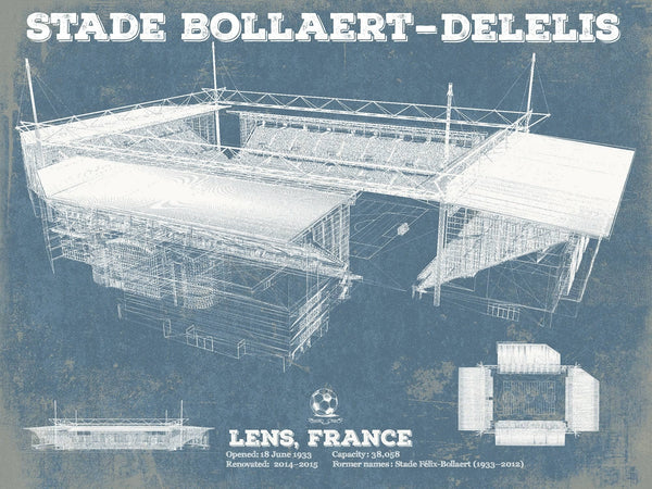 14" x 11" / Unframed Cutler West Vintage RC Lens Stade Bollaert-Delelis Stadium Soccer Print