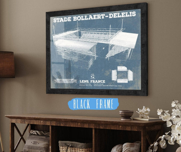 20" x 16" / Black Frame Cutler West Vintage RC Lens Stade Bollaert-Delelis Stadium Soccer Print