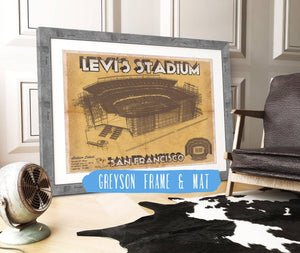 14" x 11" / Greyson Frame & Mat Cutler West Vintage San Francisco 49ers - Levi's Stadium NFL Print