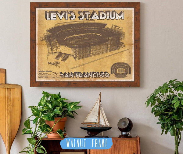 20" x 16" / Walnut Frame Cutler West Vintage San Francisco 49ers - Levi's Stadium NFL Print