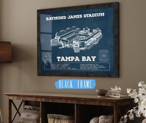 20" x 16" / Black Frame Cutler West Vintage Tampa Bay Buccaneers - Raymond James Stadium Print