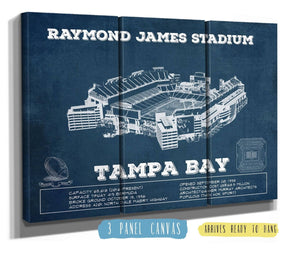 36" x 24" / 3 Panel Canvas Wrap Cutler West Vintage Tampa Bay Buccaneers - Raymond James Stadium Print