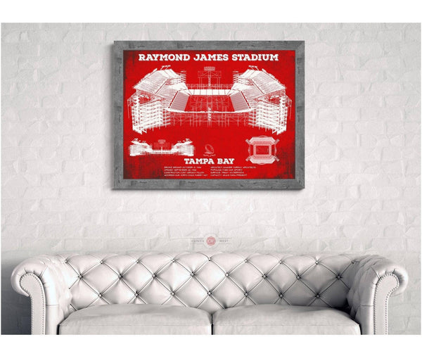 Cutler West Vintage Tampa Bay Buccaneers Team Color - Raymond James Stadium Print
