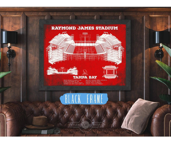 Cutler West Vintage Tampa Bay Buccaneers Team Color - Raymond James Stadium Print