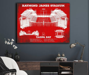 Cutler West Vintage Tampa Bay Buccaneers Team Color - Raymond James Stadium Print