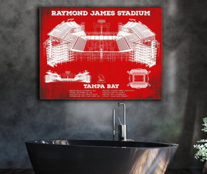 Cutler West Vintage Tampa Bay Buccaneers Team Color - Raymond James Stadium Print