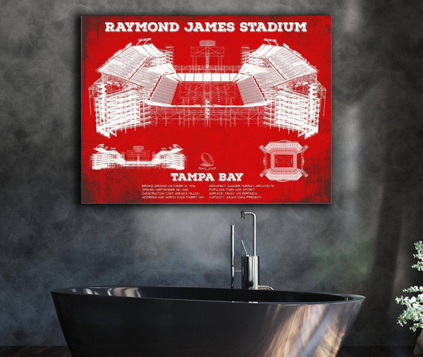 Cutler West Vintage Tampa Bay Buccaneers Team Color - Raymond James Stadium Print