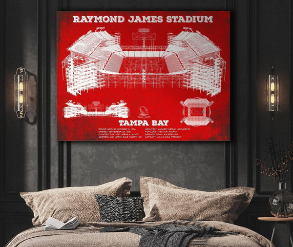 Cutler West Vintage Tampa Bay Buccaneers Team Color - Raymond James Stadium Print