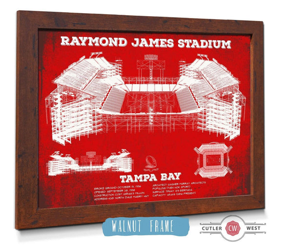 Cutler West Vintage Tampa Bay Buccaneers Team Color - Raymond James Stadium Print