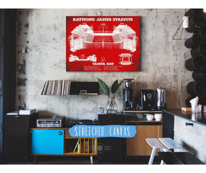 Cutler West Vintage Tampa Bay Buccaneers Team Color - Raymond James Stadium Print