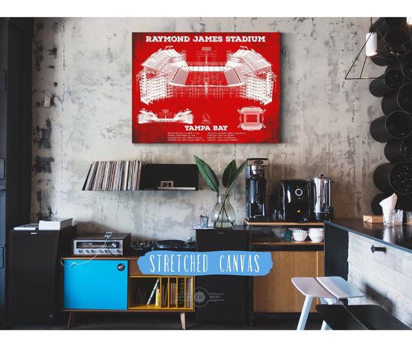 Cutler West Vintage Tampa Bay Buccaneers Team Color - Raymond James Stadium Print