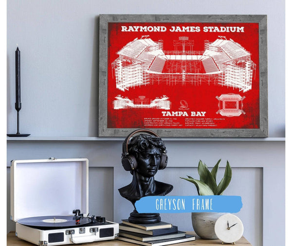 14" x 11" / Greyson Frame Cutler West Vintage Tampa Bay Buccaneers Team Color - Raymond James Stadium Print