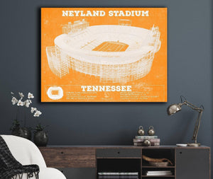 Cutler West Vintage Tennessee Volunteers Neyland Stadium Blueprint Team Color Wall Art