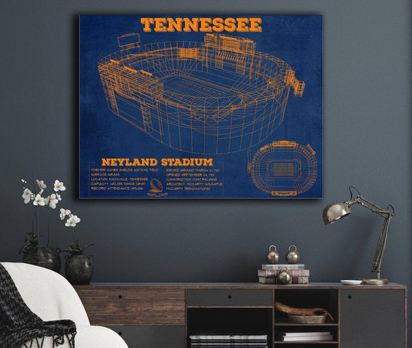 Cutler West Vintage Tennessee Volunteers - Neyland Stadium Blueprint Wall Art