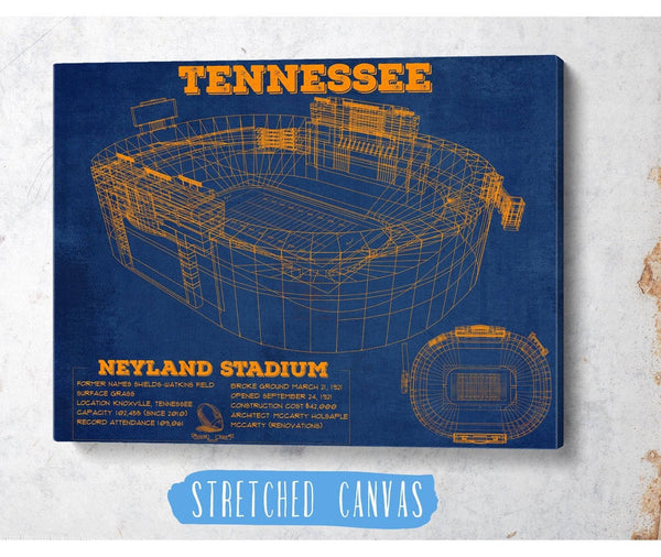 Cutler West Vintage Tennessee Volunteers - Neyland Stadium Blueprint Wall Art