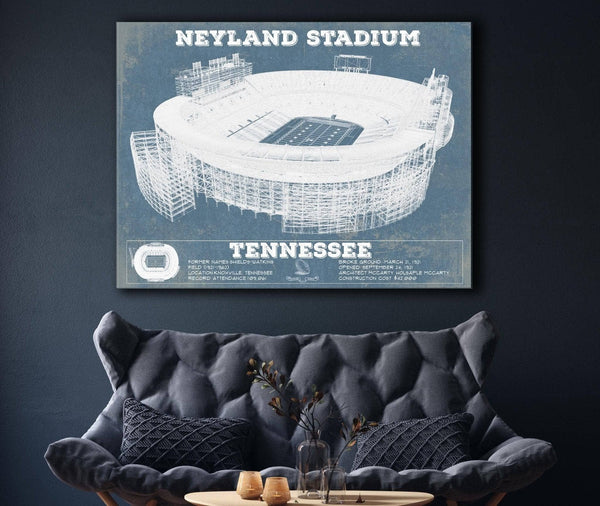 Cutler West Vintage Tennessee Volunteers Neyland Stadium Blueprint Wall Art