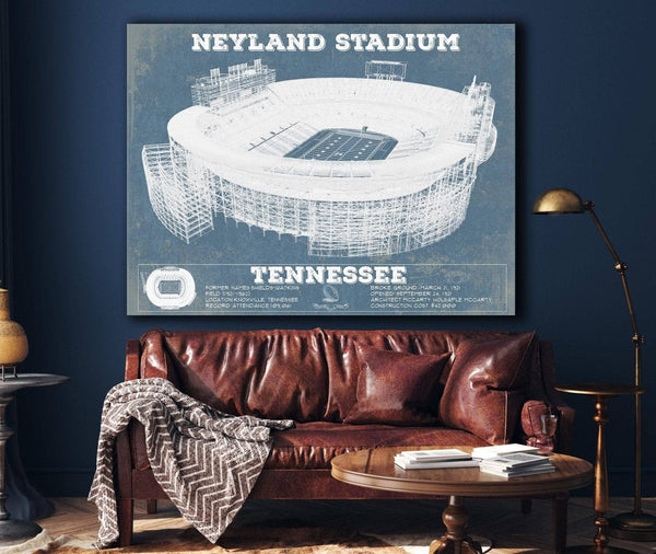 Cutler West Vintage Tennessee Volunteers Neyland Stadium Blueprint Wall Art