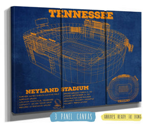 36" x 24" / 3 Panel Canvas Wrap Cutler West Vintage Tennessee Volunteers - Neyland Stadium Blueprint Wall Art