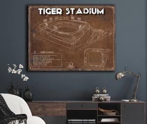 Cutler West Vintage Tiger Stadium Baseball Detroit Tigers Print