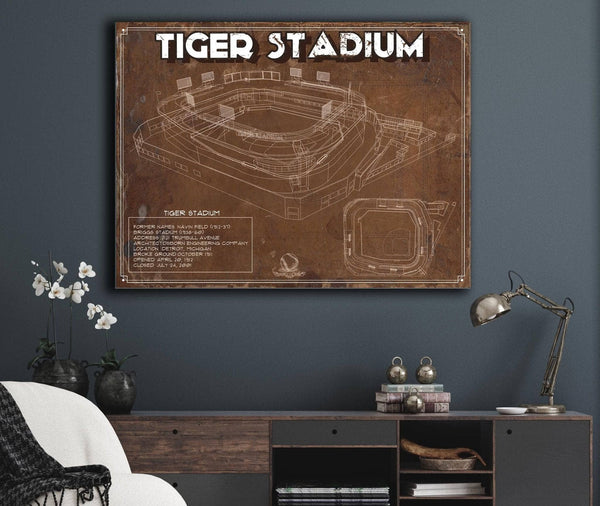 Cutler West Vintage Tiger Stadium Baseball Detroit Tigers Print