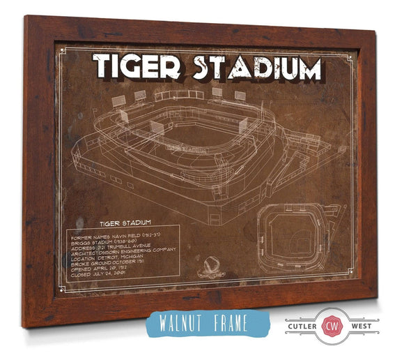 Cutler West Vintage Tiger Stadium Baseball Detroit Tigers Print