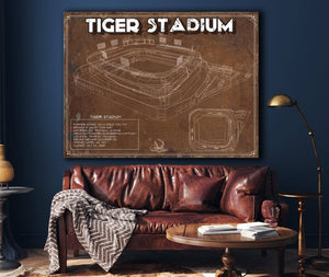 Cutler West Vintage Tiger Stadium Baseball Detroit Tigers Print